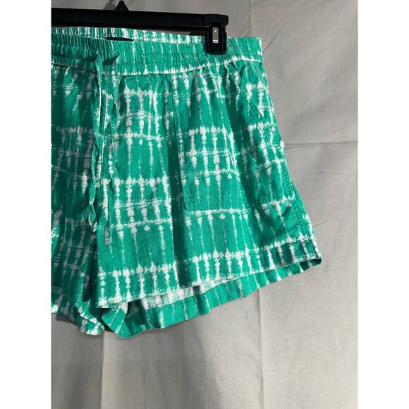 J Crew Shorts Womens Large Green Linen Tie Dye Comfy Beachy Boho Casual Pockets - Picture 6 of 10